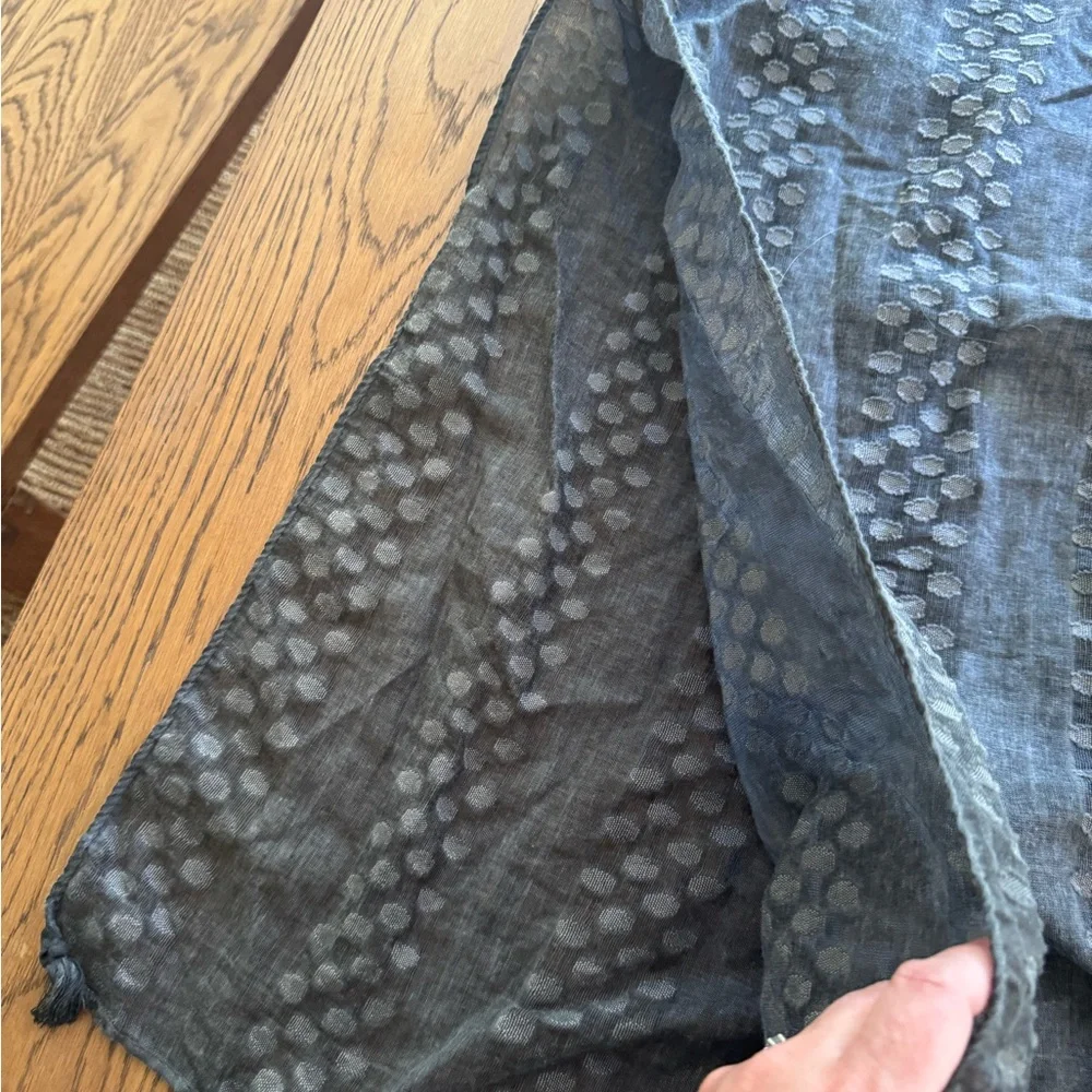 Chic Gray Polka Dot sheer shawl or cover up‎ Beach Resort wear